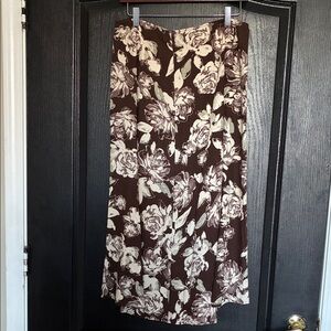 Floral Brown and Cream Women's Skirt